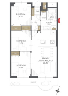 【間取り】多賀城ロジュマンＡ棟 