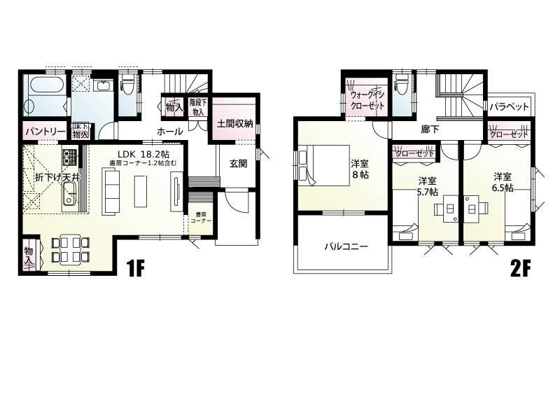 小山市田間　新築戸建1の間取り