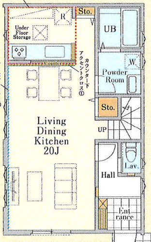 【仲介手数料無料】所沢市北所沢町１期全２棟１号棟　所沢の新築なら西武ハウジングの間取り
