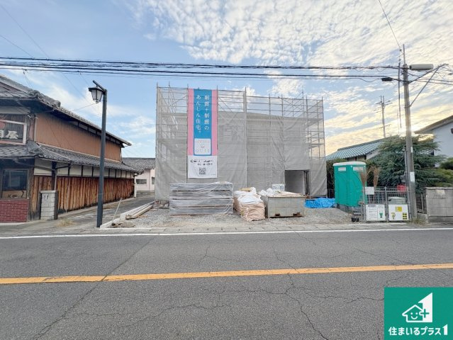 近江八幡市武佐町　第3期　新築一戸建ての外観|周辺は落ち着いた街並みの住宅地！子育てがしやすい住環境です！まだ未完成ですが、現地でしかわからない事もございます。是非一度ご覧ください。