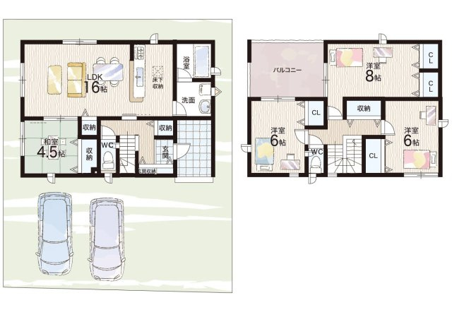 近江八幡市武佐町　第3期　新築一戸建ての間取り|１区画