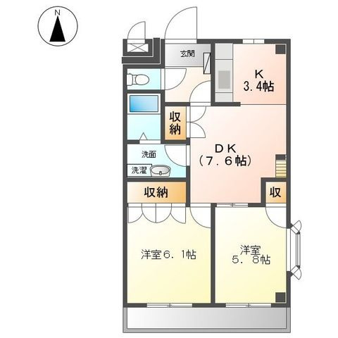 【間取り】 | シャルムガーデンＫ