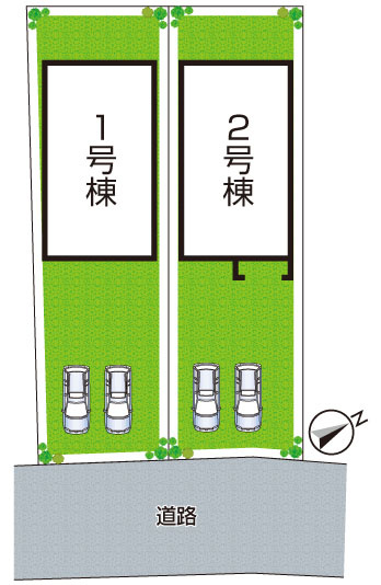 犬上郡豊郷町安食南　新築一戸建ての区画図|全2区画
