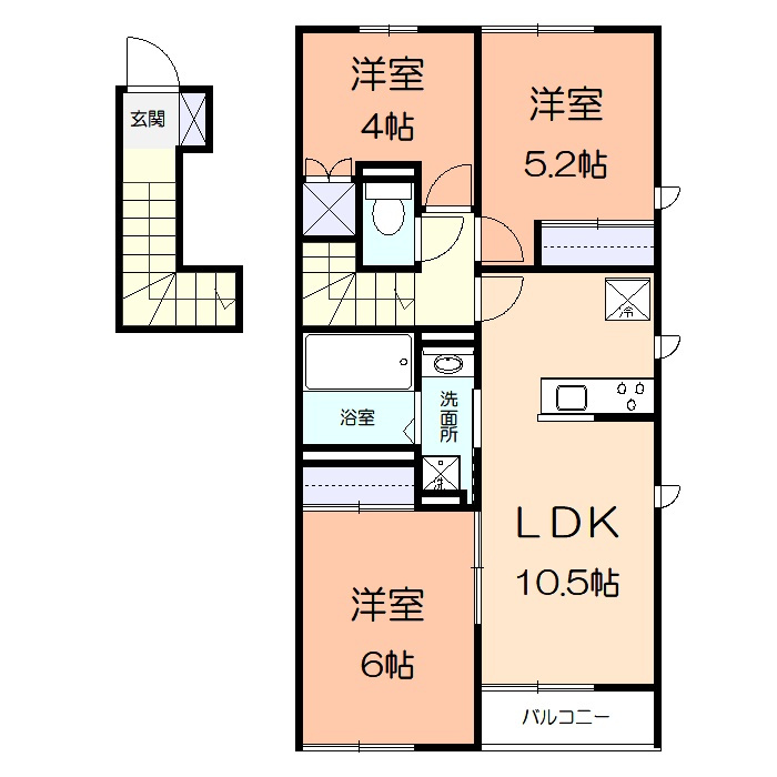 Cow Bell　Ⅱの間取り