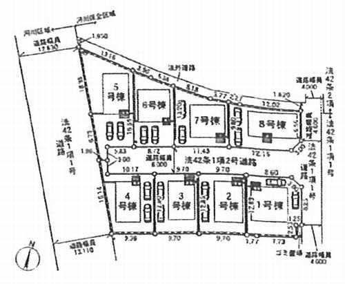 新築戸建　茅ヶ崎市柳島第11　全8棟の区画図