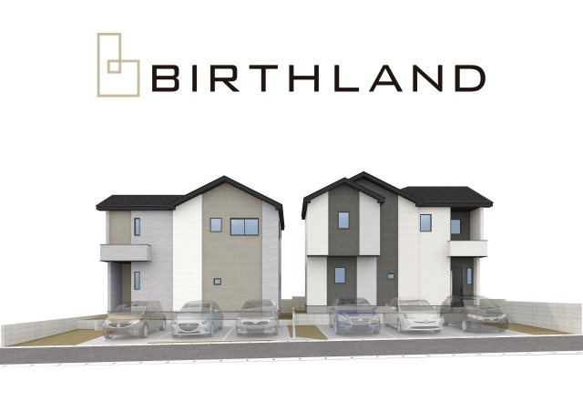 新築戸建・建売　郡山市富田町字天神林　LIGARE　全2棟の外観パース|＜2号棟＞4LDK⇒5LDKの変更可能な間取り！ライフスタイルの変化に嬉しい♪