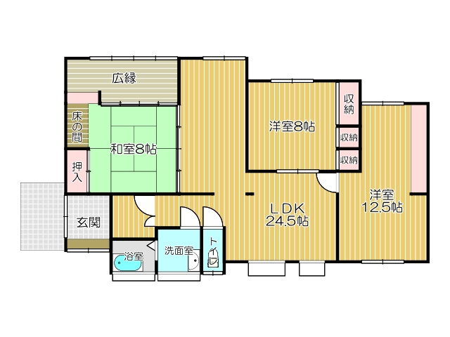 通谷フラットハウスの間取り