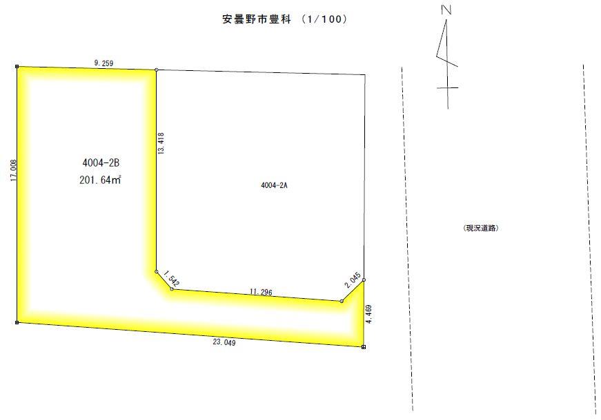 安曇野市豊科住宅用地の区画図