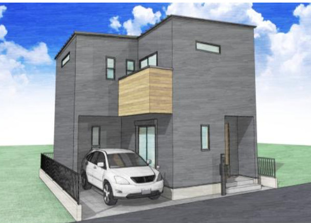 【仲介手数料無料】狭山市水野３期全１棟　狭山市の新築住宅なら西武ハウジングの外観パース