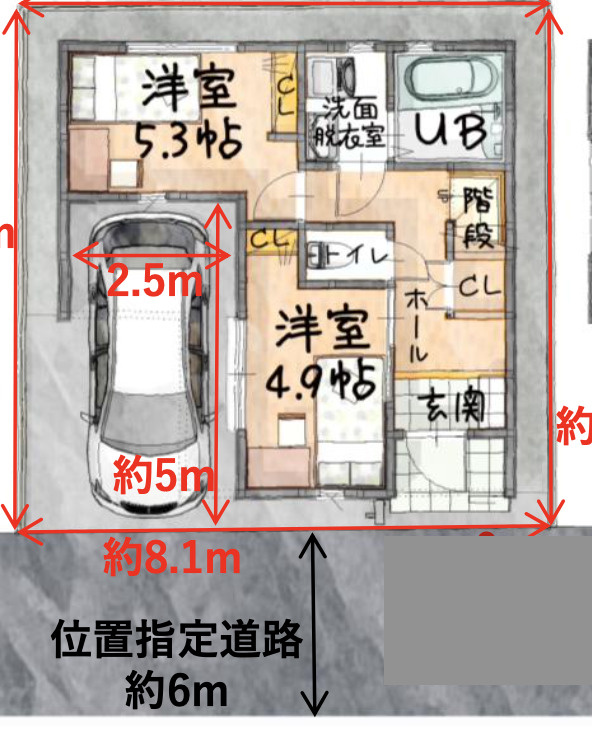 【仲介手数料無料】狭山市水野３期全１棟　狭山市の新築住宅なら西武ハウジングの区画図
