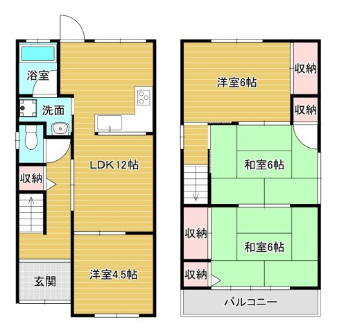 上原町貸家の間取り