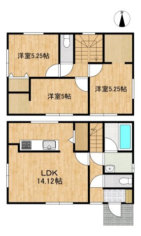 八戸市根城2丁目　A棟の間取り