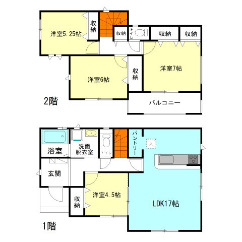 【間取り】 | ハートフルタウン高崎市倉賀野町18ー① | 全居室南向き！モダンな洋室仕様の4LDK！