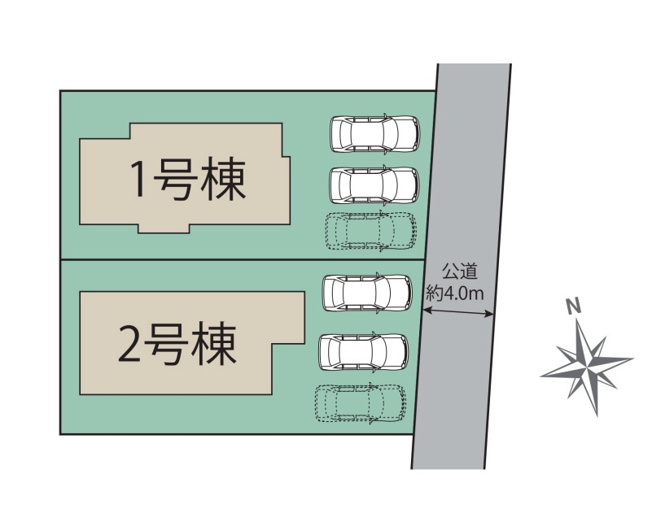 【区画図】 | 福岡市南区屋形原4丁目　1号棟（全2棟）【仲介手数料無料・0円】 | 区画図です。1号棟