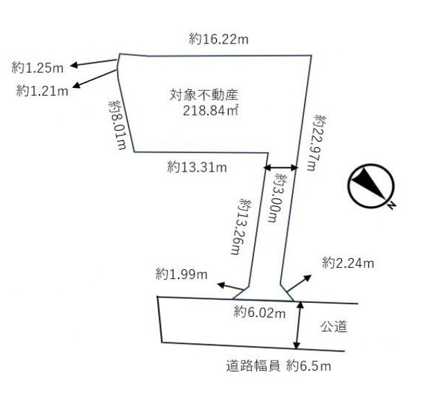 草津市新浜町　建築条件無し売土地の土地図