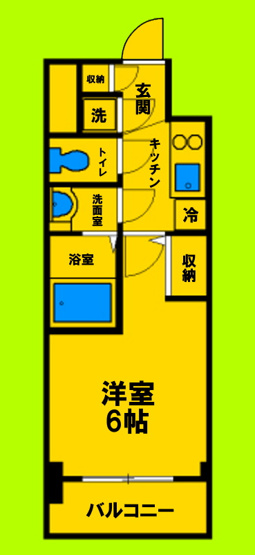 【間取り】 | エスリードレジデンス大阪ウエストコート | 1Kタイプ