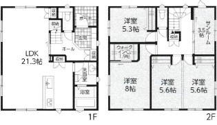 佐伯区皆賀１丁目　№35974の間取り|４ＬＤＫ＋サンルーム