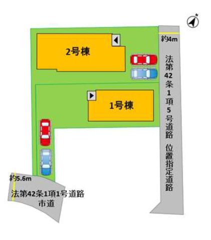 宇城市松橋町久具第1-2棟（2号棟）　の区画図|配置図（2号棟）