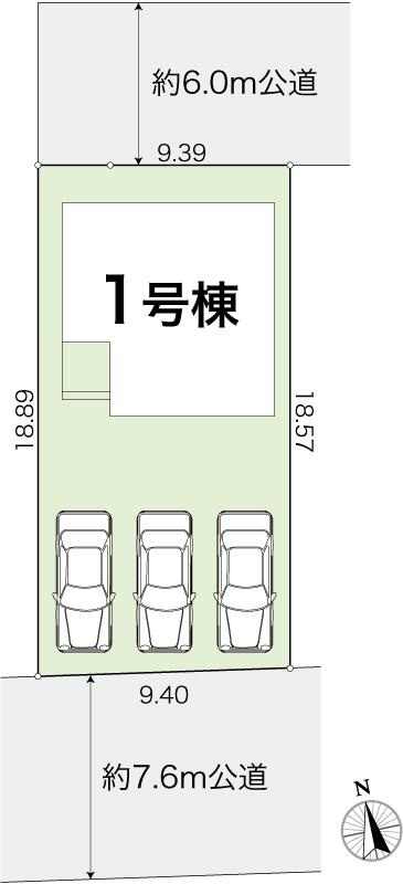香南市野市町西野 5期1棟 新築戸建ての土地図