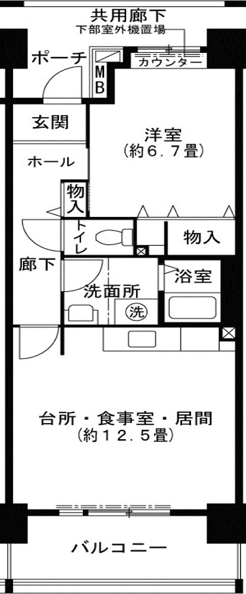 HAT神戸・脇の浜１ＬＤＫの間取り