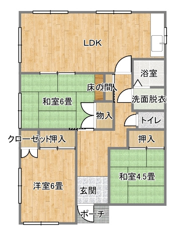 日渡戸建の間取り