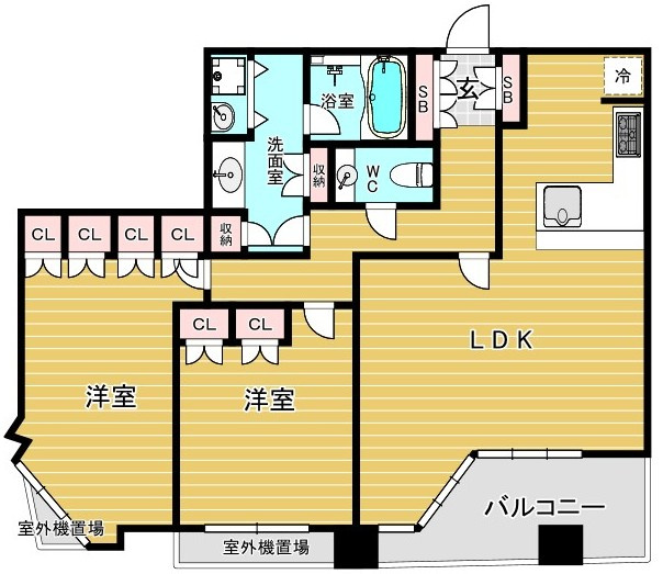 夕陽丘イクスの間取り