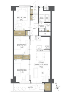 【間取り】市ドリームハイツ四号棟 
