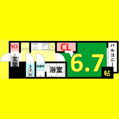 ディアレイシャス浅間町ステーションフロント　名古屋市賃貸　仲介手数料無料の間取り