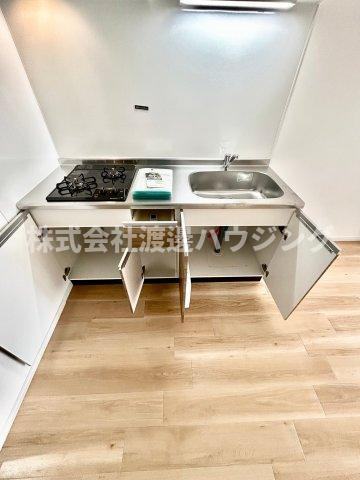 レジデンスデュオ江坂のキッチン|キッチン下収納