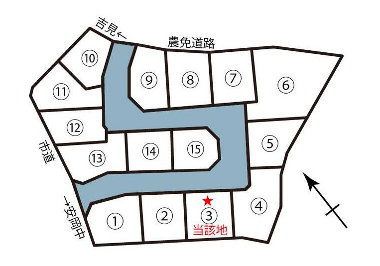 安岡町6丁目造成土地の区画図
