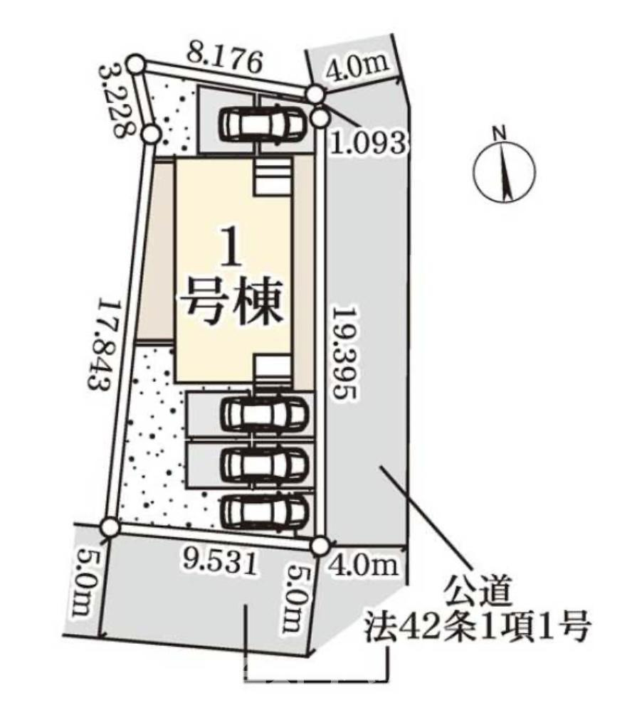 熊谷市石原1丁目　新築住宅の区画図