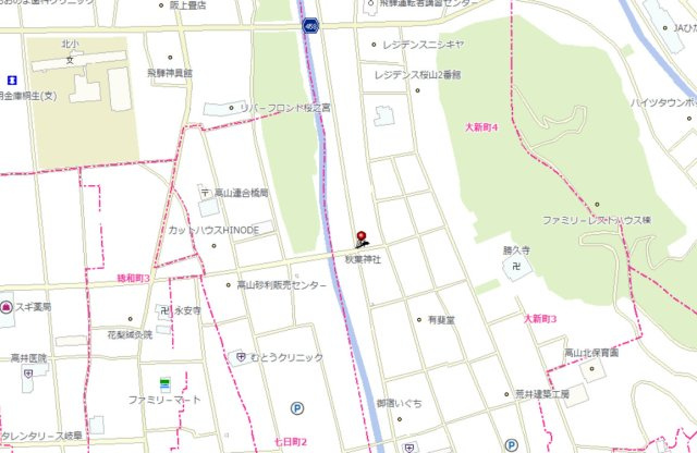 7/15成約　賃貸　高山市大新町　3.4万円　北山ハイツの地図