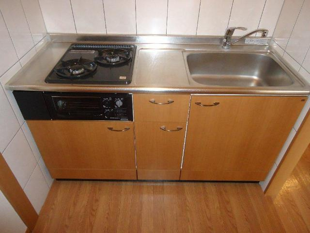 アランチーノのキッチン|グリル付きガスコンロ