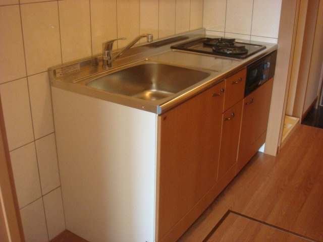 来夢２のキッチン|ガスコンロ付