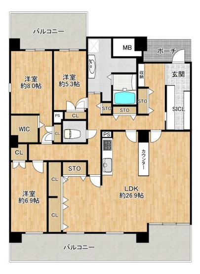 【間取り】 | オークスクエア西神中央7番館