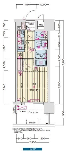 神戸市長田区細田町２丁目の賃貸マンションの間取り