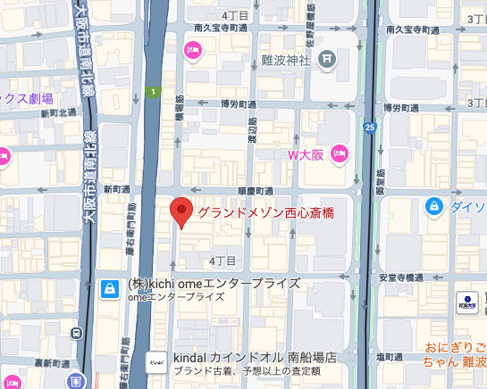 グランドメゾン西心斎橋の地図
