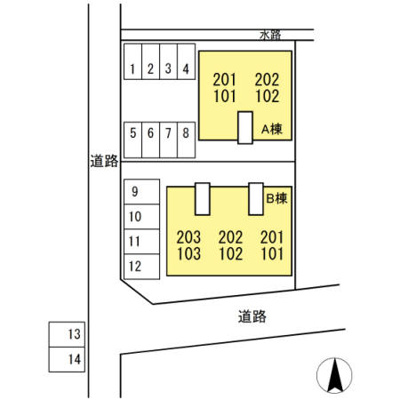 【区画図】 | ハイカムール　南　B棟