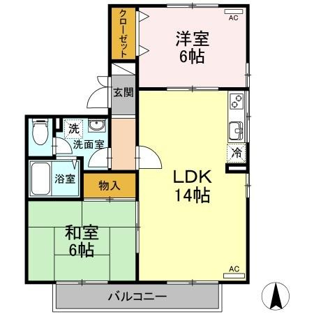 【間取り】 | ハイカムール　南　B棟
