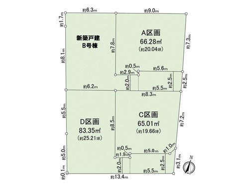 東大和市向原の区画図