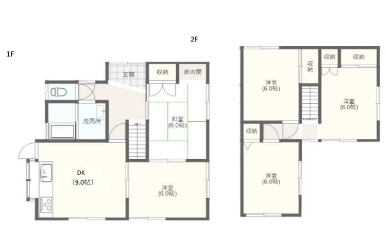 萩生　旦ノ上　中古住宅の間取り