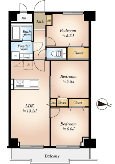 【間取り】 | ゾンネンハイム北砂