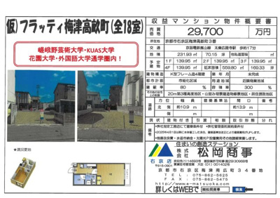 【外観】 | 仮）フラッティ梅津高畝町（全18室）
