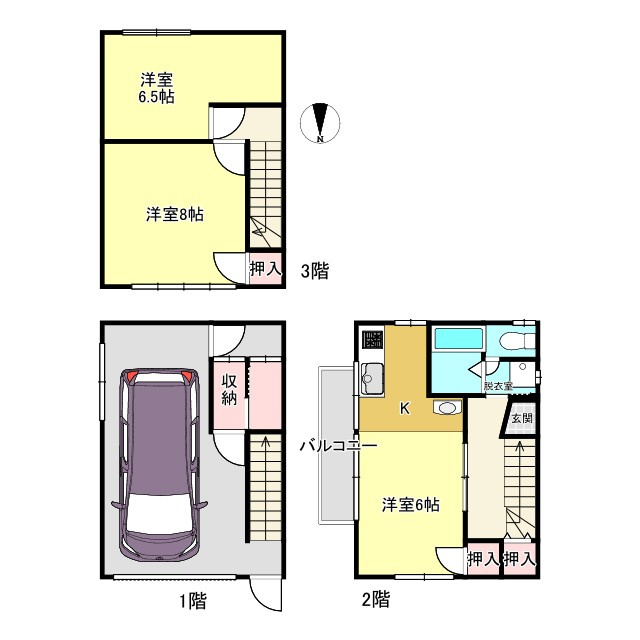 戸建　高山市新宮町　580万の間取り