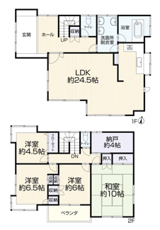 【間取り】 | 所沢市若狭3丁目 | 4SLDK　土地面積:148.00ｍ2　建物面積:141.59ｍ2