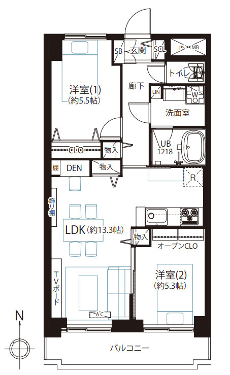 グローリア初穂横浜の間取り