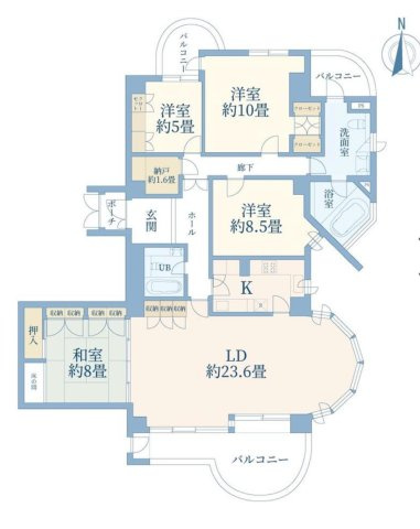 トリニティヴァローレ　３階　4LDKの間取り