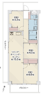 【間取り】 | イスズハイツベル香枦園 南棟