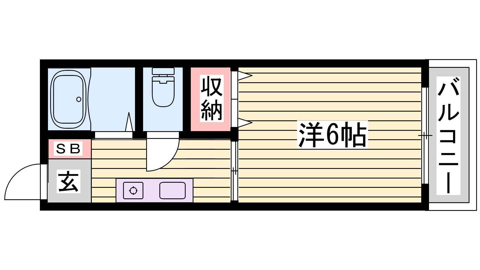 シングルハイツ若宮の間取り