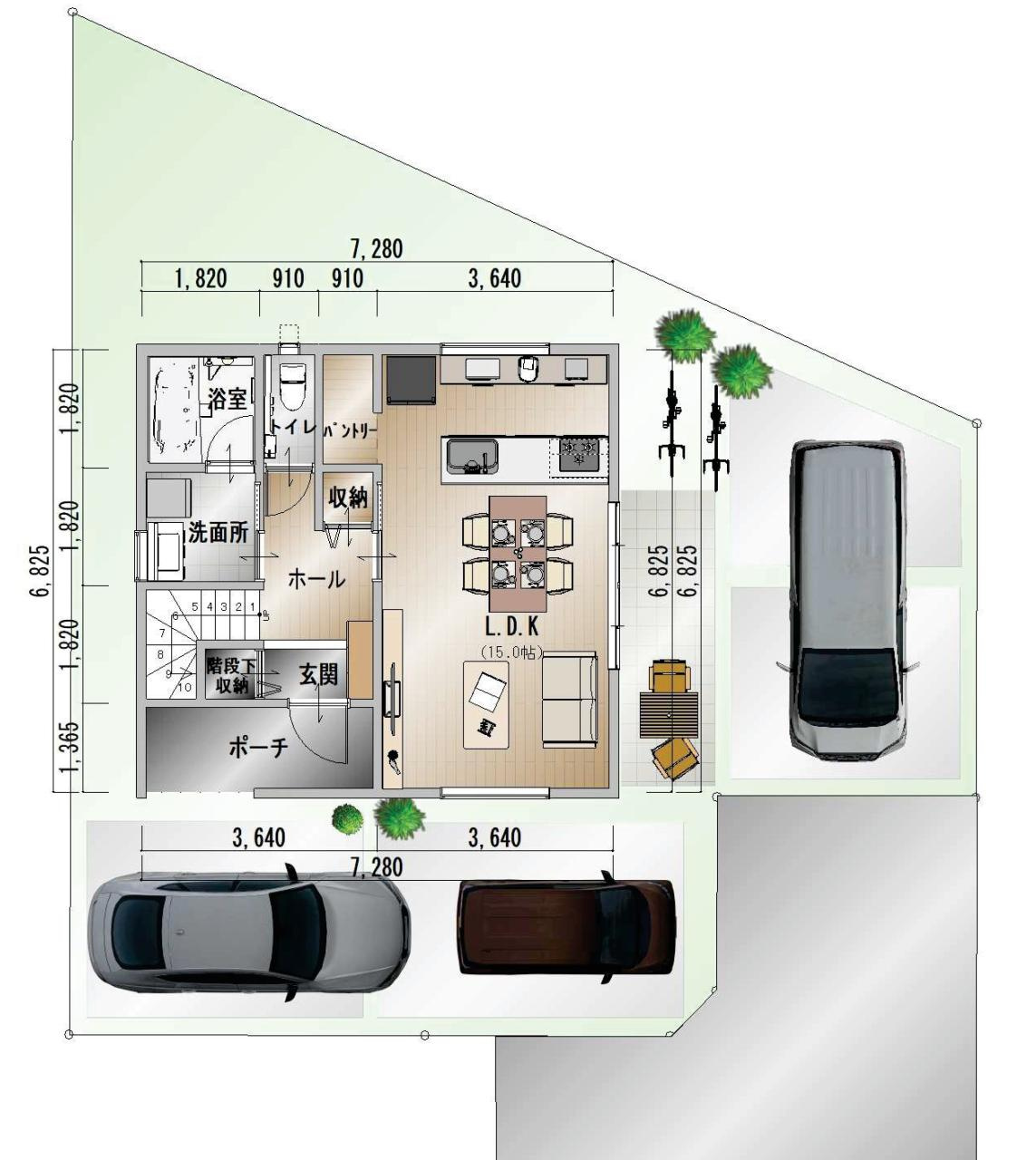 香南市野市町大谷　新築戸建　B号地の区画図